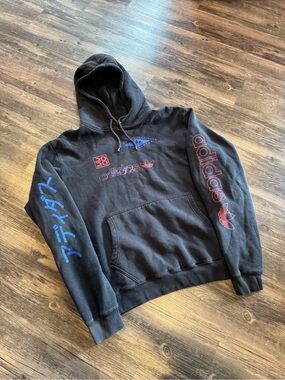 Adidas Faded Black Japan Trefoil Pullover Hoodie Men’s Size Large